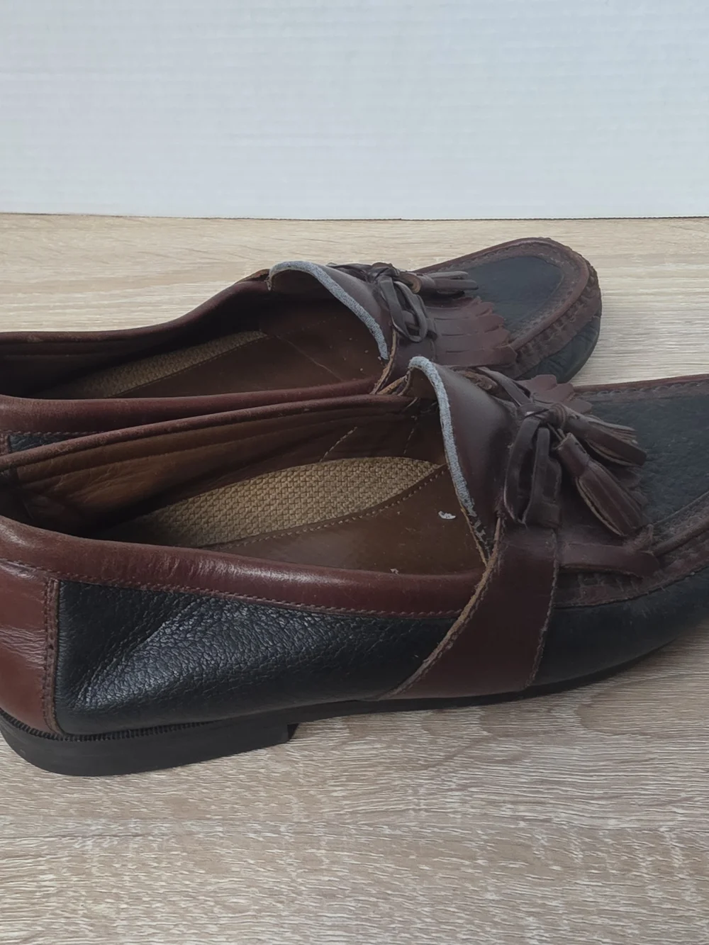 Johnston & Murphy Tassel Loafers Brown Leather Goodyear Neolite Size 8 1/2 M